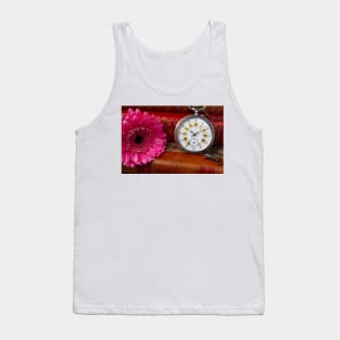 Pink Daisy And Pocket Watch Tank Top